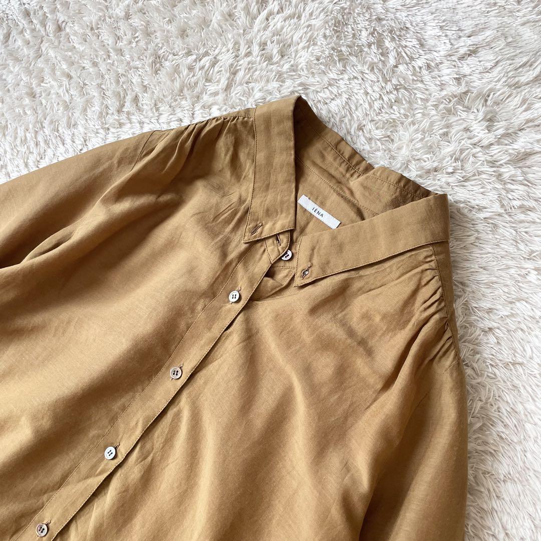 イエナ 極美品 IENA コットンシルクシアーブラウス F ゴールドブラウン