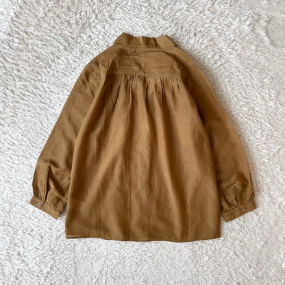 イエナ 極美品 IENA コットンシルクシアーブラウス F ゴールドブラウン