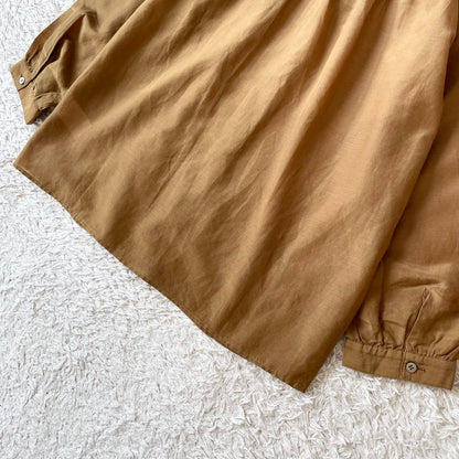 イエナ 極美品 IENA コットンシルクシアーブラウス F ゴールドブラウン