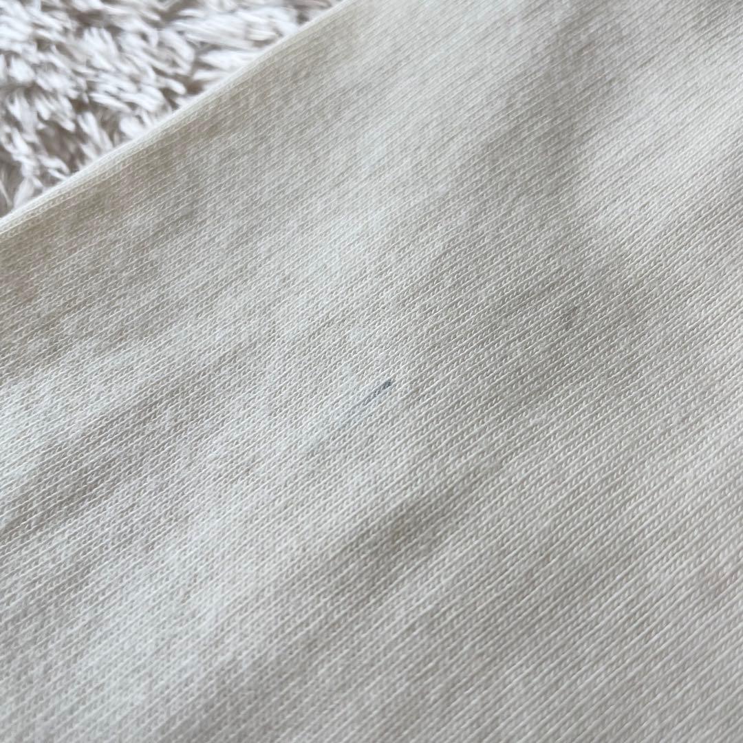 パパス 美品 長袖 カットソー ヘンリーネック L アイボリー アメ車ロゴ