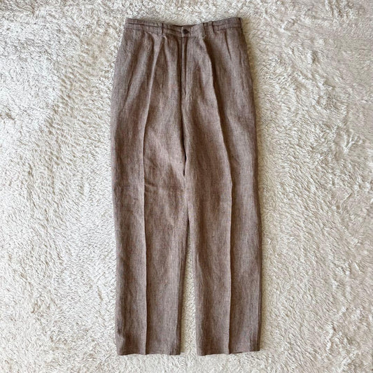 マドモアゼルノンノン 美品 リネンパンツ L ブラウン