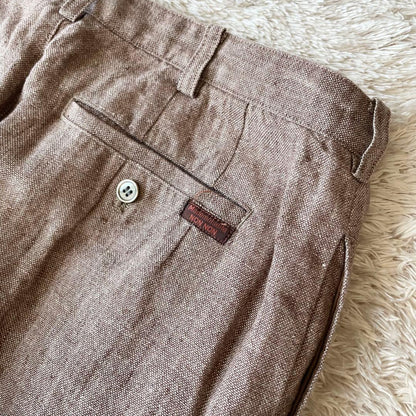 マドモアゼルノンノン 美品 リネンパンツ L ブラウン
