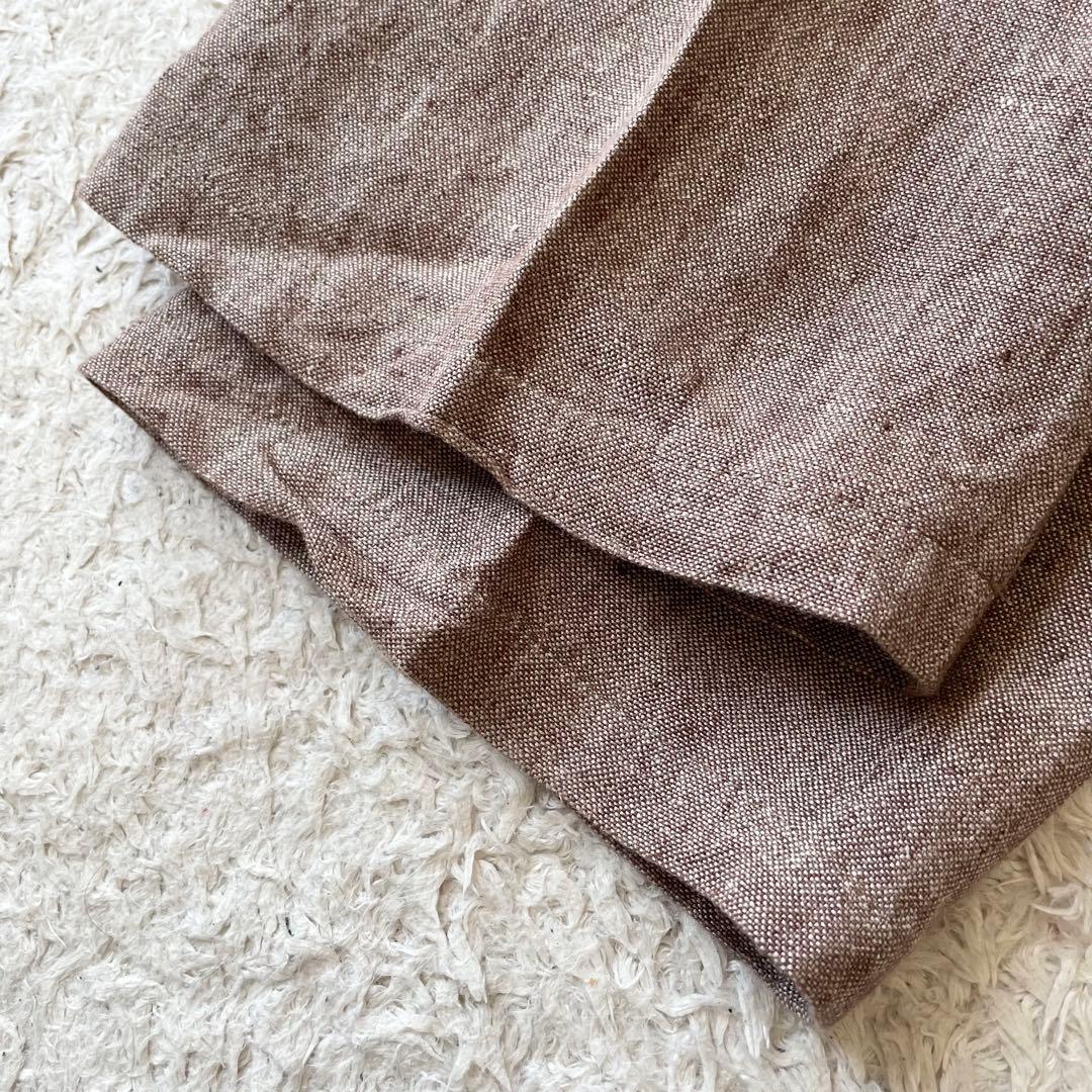 マドモアゼルノンノン 美品 リネンパンツ L ブラウン