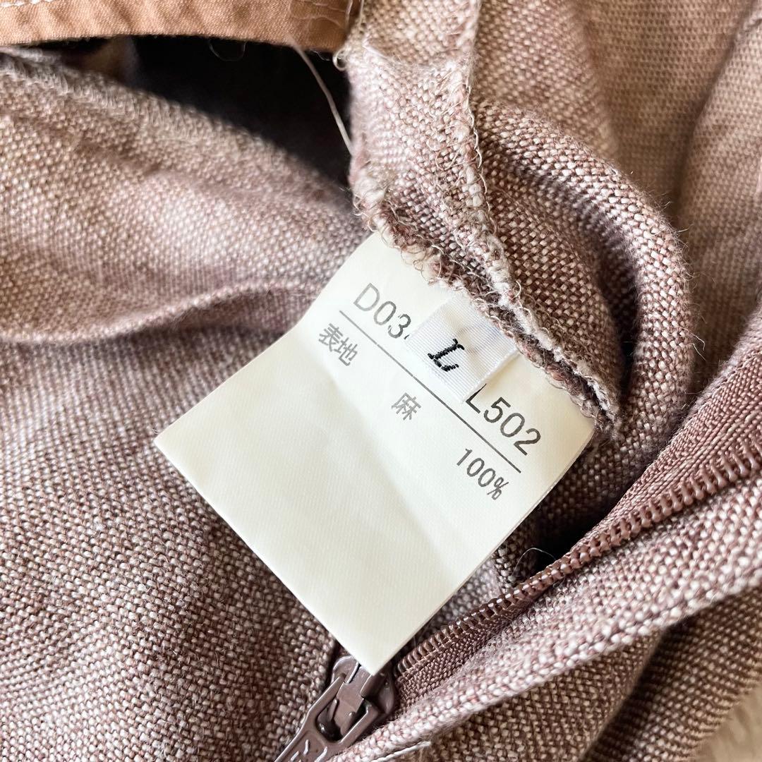 マドモアゼルノンノン 美品 リネンパンツ L ブラウン