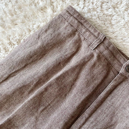 マドモアゼルノンノン 美品 リネンパンツ L ブラウン