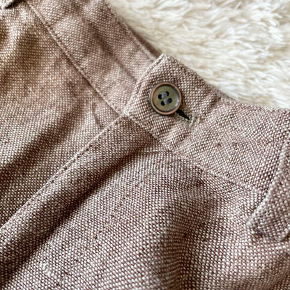 マドモアゼルノンノン 美品 リネンパンツ L ブラウン