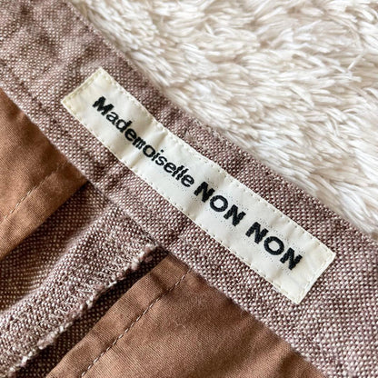 マドモアゼルノンノン 美品 リネンパンツ L ブラウン
