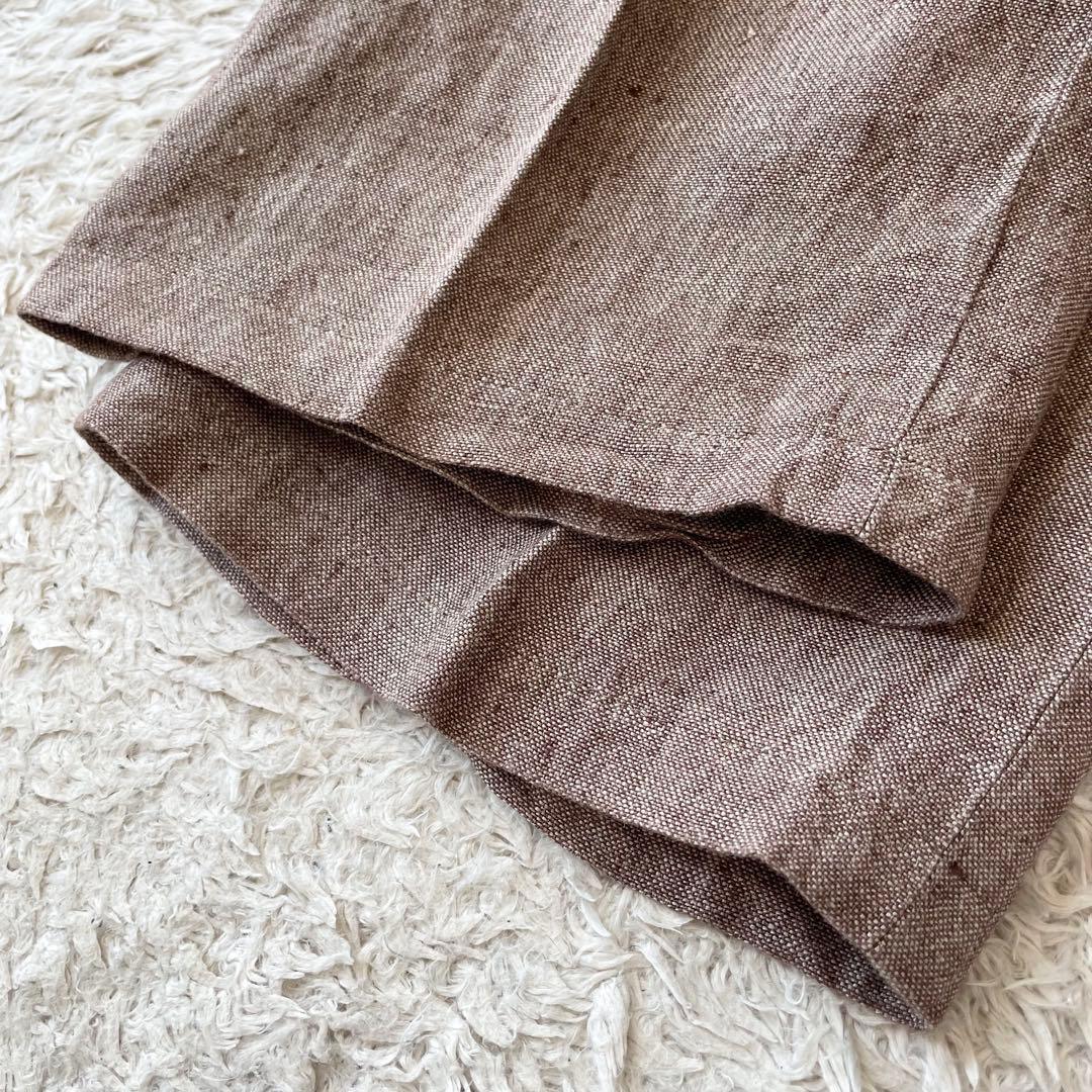 マドモアゼルノンノン 美品 リネンパンツ L ブラウン