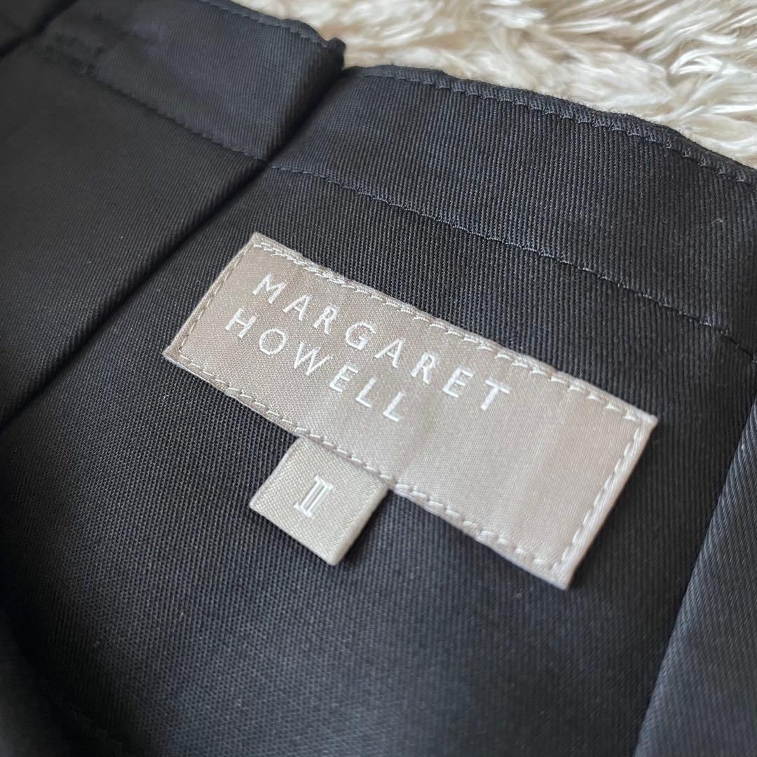 マーガレットハウエル 美品 リネンコットンフレアスカート 2 黒