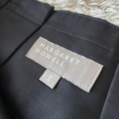 マーガレットハウエル 美品 リネンコットンフレアスカート 2 黒