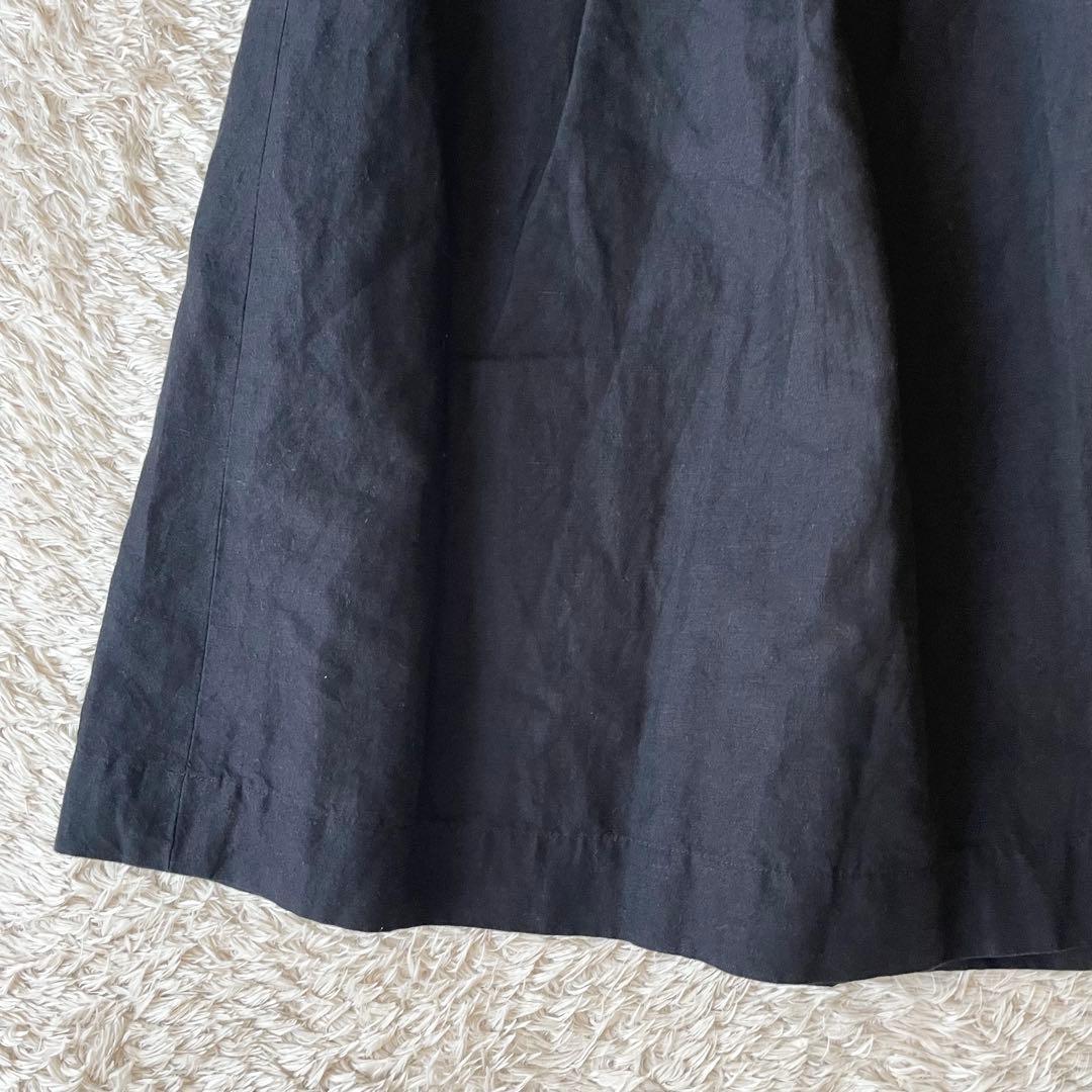 マーガレットハウエル 美品 リネンコットンフレアスカート 2 黒