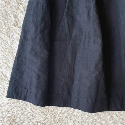 マーガレットハウエル 美品 リネンコットンフレアスカート 2 黒