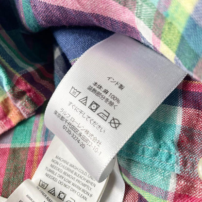 ラルフローレン 極美品 現行 BD L/S リネンシャツ S マドラス
