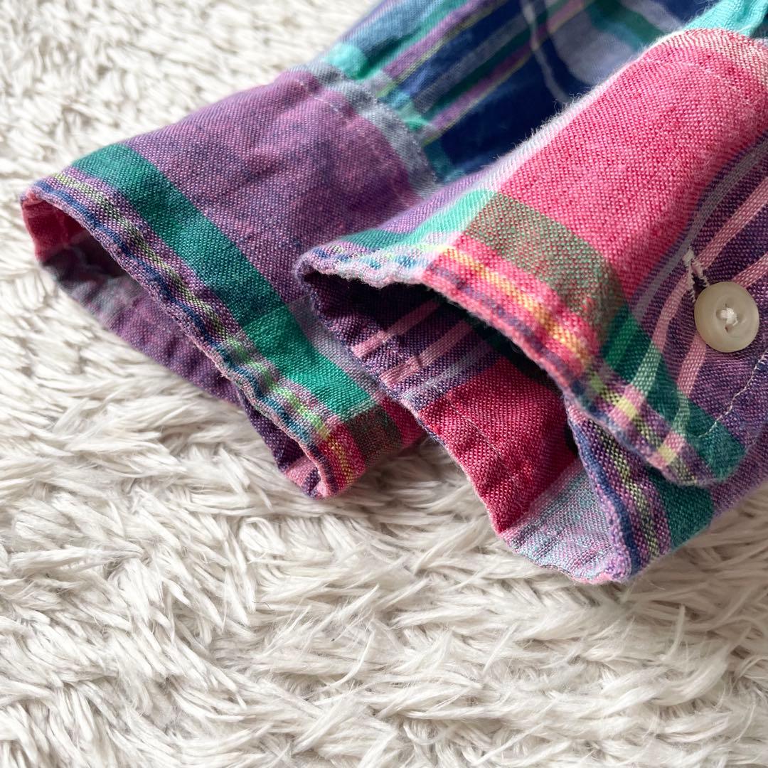 ラルフローレン 極美品 現行 BD L/S リネンシャツ S マドラス