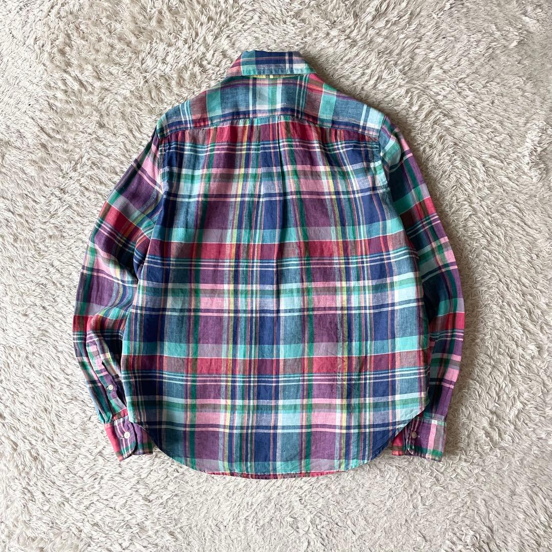 ラルフローレン 極美品 現行 BD L/S リネンシャツ S マドラス