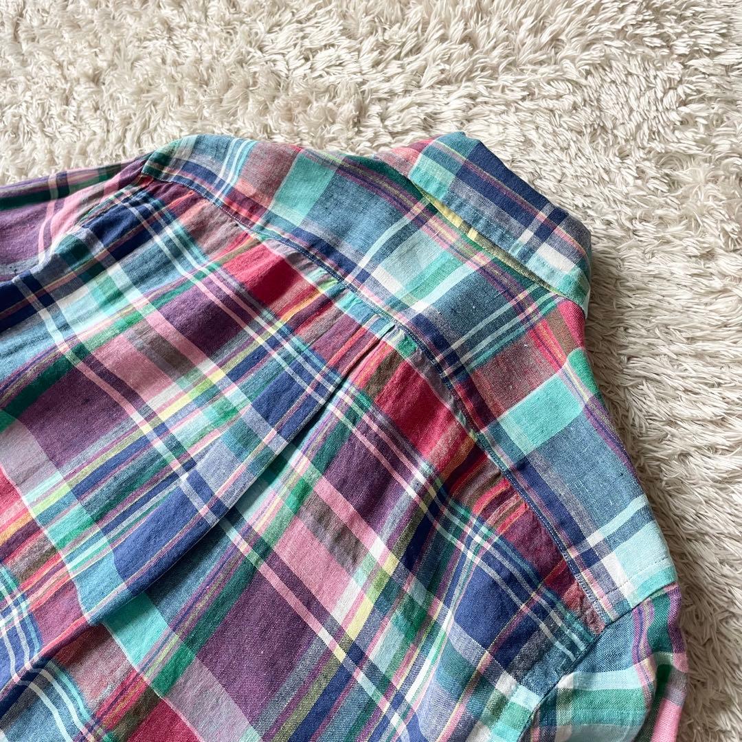 ラルフローレン 極美品 現行 BD L/S リネンシャツ S マドラス