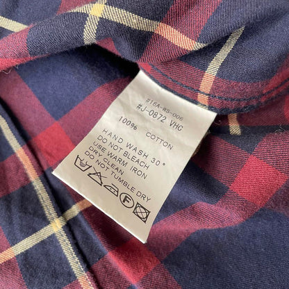 ジムフレックス 美品 GYMPHLEX フランネル 長袖シャツ 14 紺赤