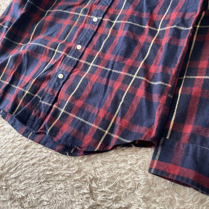 ジムフレックス 美品 GYMPHLEX フランネル 長袖シャツ 14 紺赤