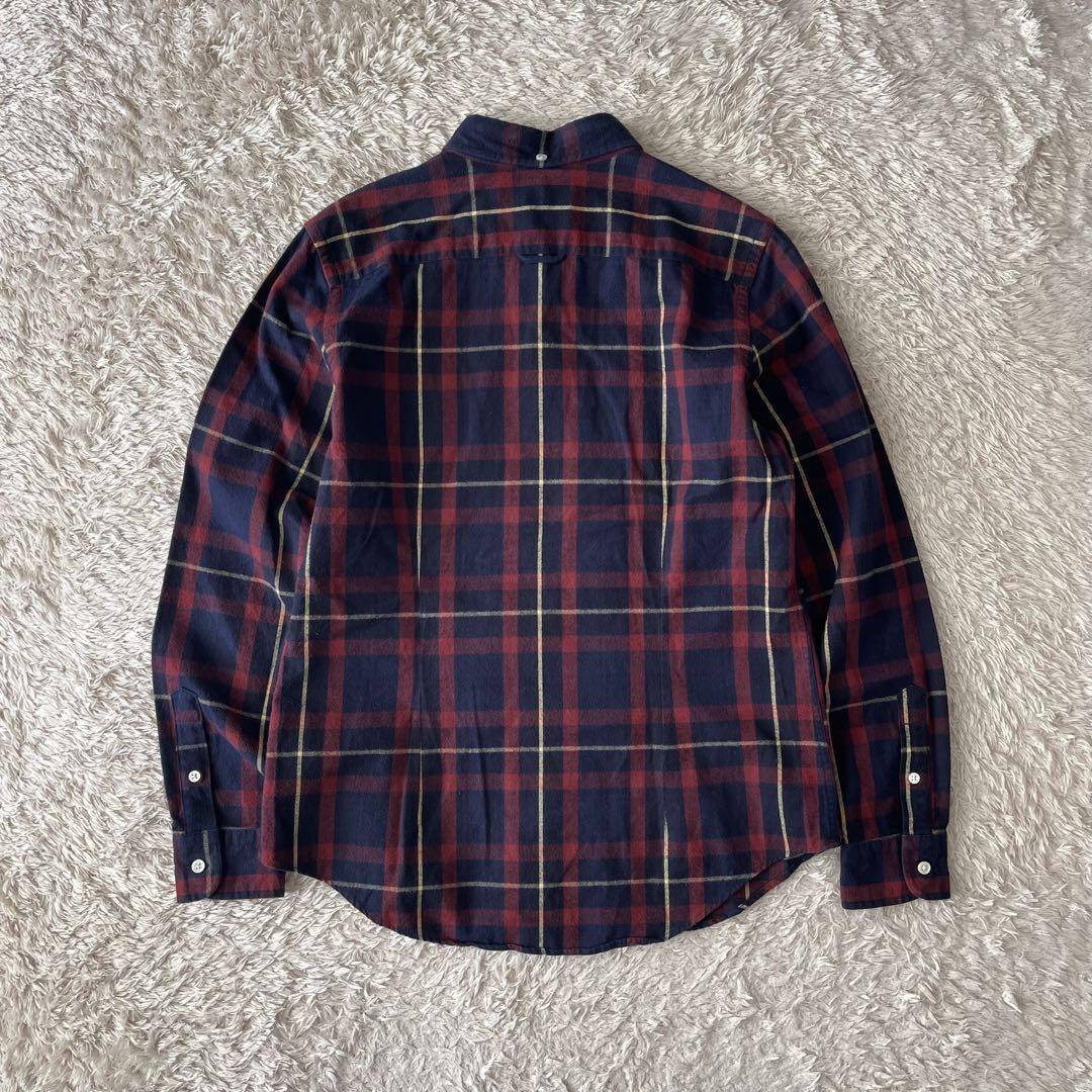 ジムフレックス 美品 GYMPHLEX フランネル 長袖シャツ 14 紺赤