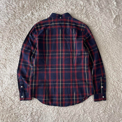 ジムフレックス 美品 GYMPHLEX フランネル 長袖シャツ 14 紺赤