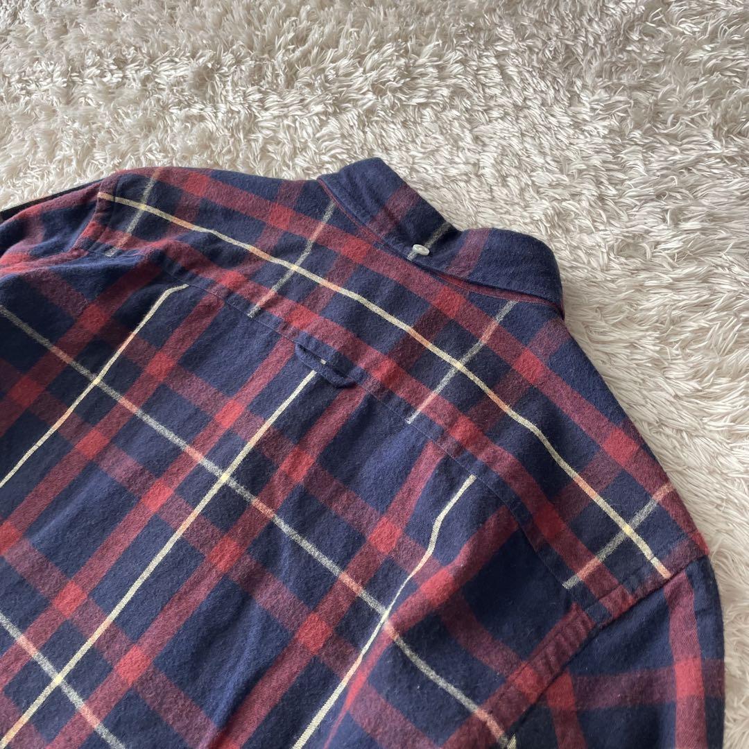 ジムフレックス 美品 GYMPHLEX フランネル 長袖シャツ 14 紺赤