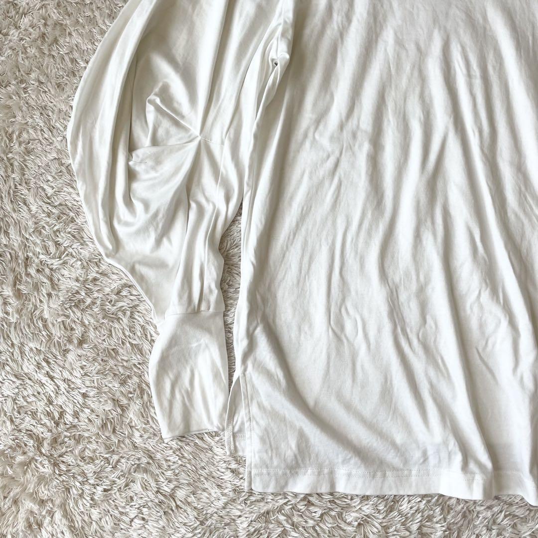 emmi 美品 長袖 カットソー ボリュームスリーブ 無地 F ホワイト
