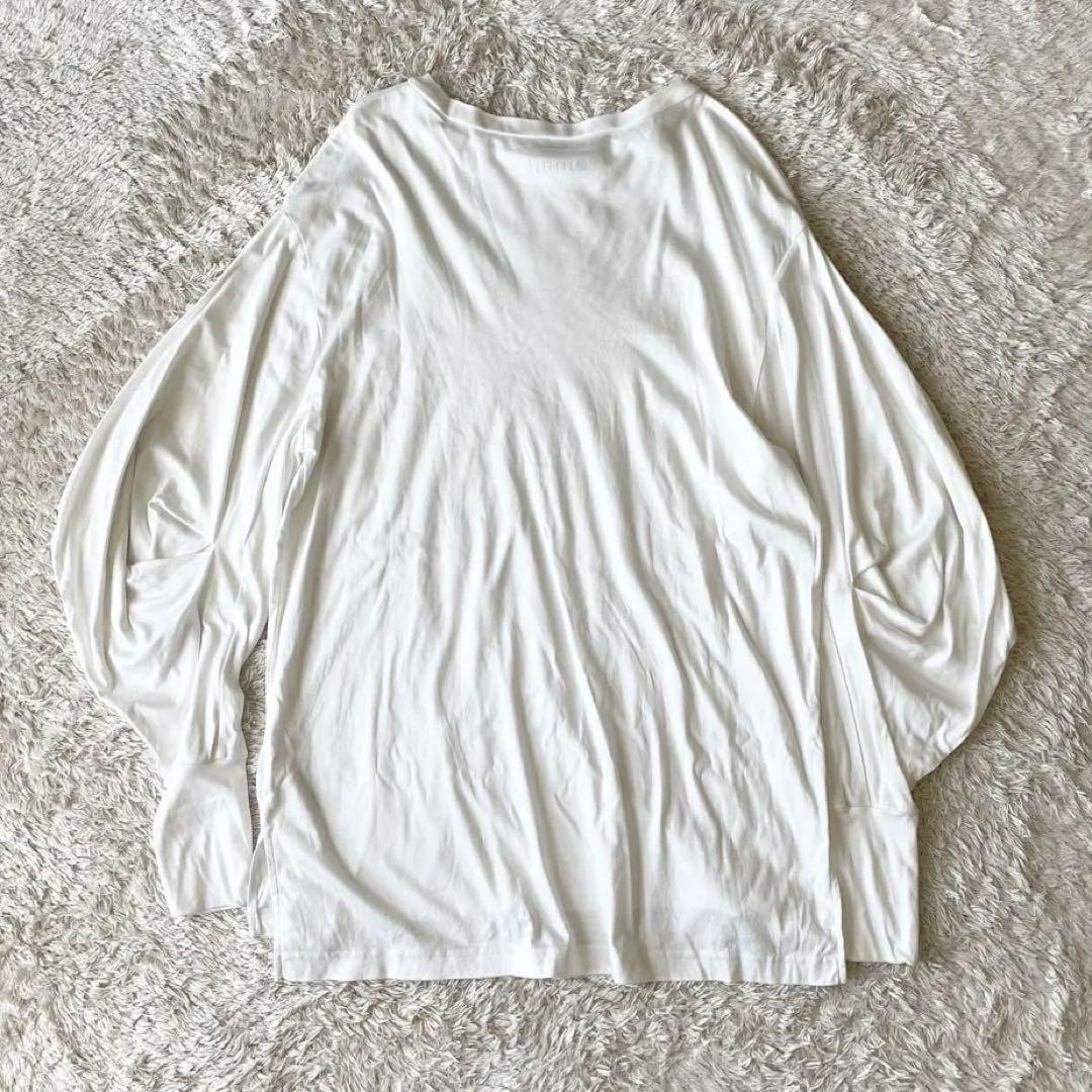 emmi 美品 長袖 カットソー ボリュームスリーブ 無地 F ホワイト