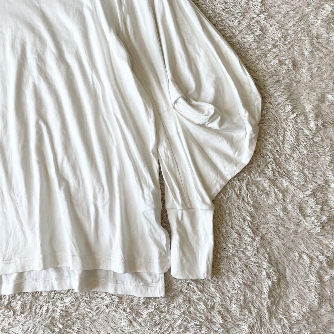 emmi 美品 長袖 カットソー ボリュームスリーブ 無地 F ホワイト