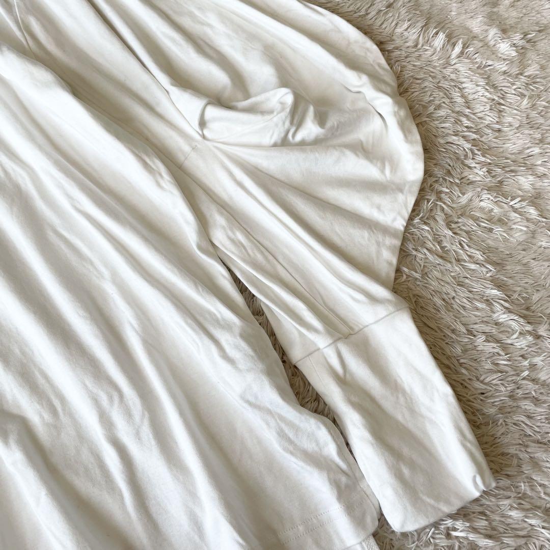 emmi 美品 長袖 カットソー ボリュームスリーブ 無地 F ホワイト