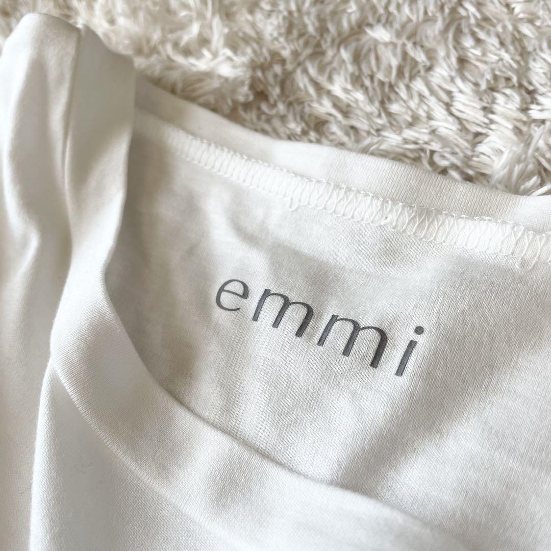 emmi 美品 長袖 カットソー ボリュームスリーブ 無地 F ホワイト