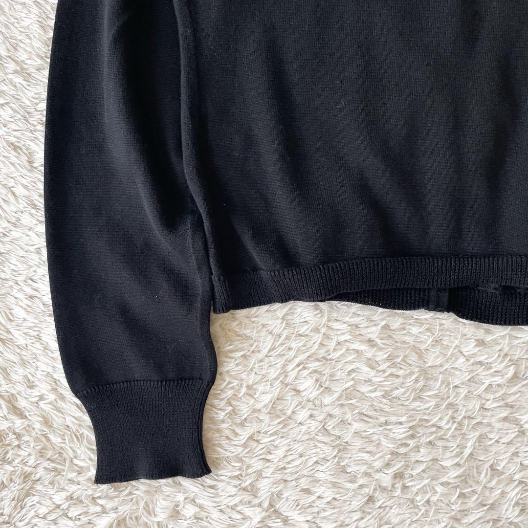 23区 極美品 フロントレースコットンニットカーディガン 38 黒