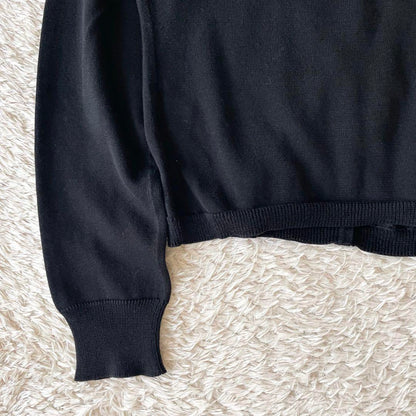 23区 極美品 フロントレースコットンニットカーディガン 38 黒