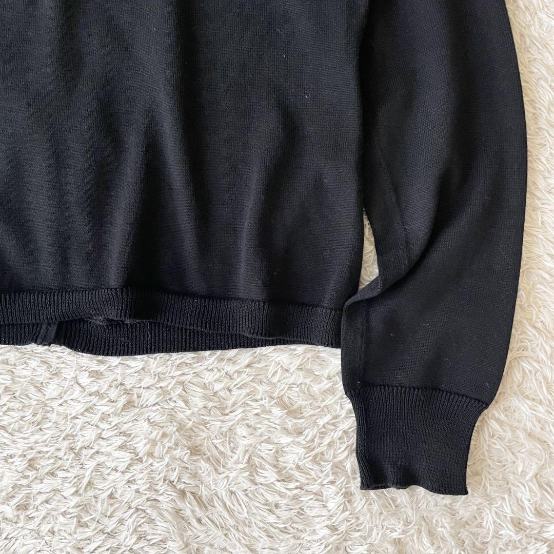 23区 極美品 フロントレースコットンニットカーディガン 38 黒
