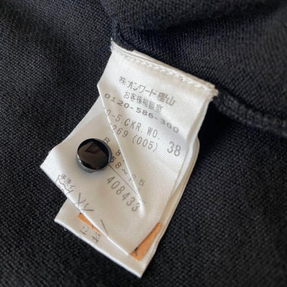 23区 極美品 フロントレースコットンニットカーディガン 38 黒