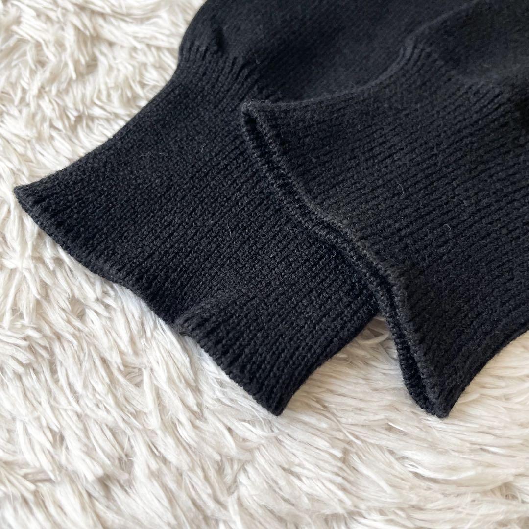 23区 極美品 フロントレースコットンニットカーディガン 38 黒