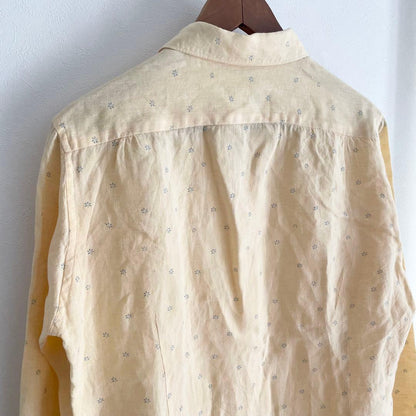 EDIFICE 美品 ホリゾンタルカラーリネンシャツ 40 イエロー