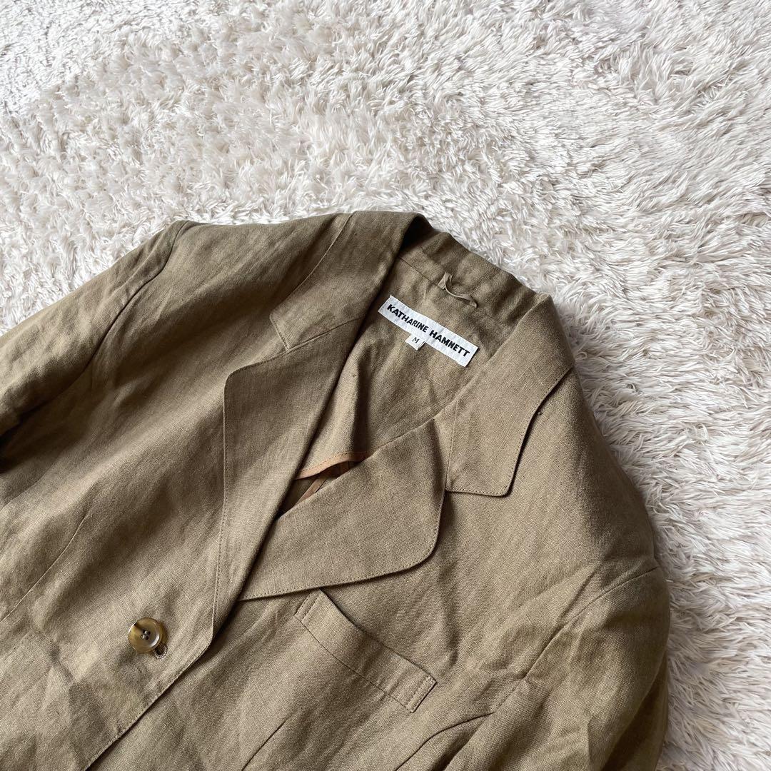 KATHERINE HAMNETT 美品 リネン テーラードジャケット M 茶