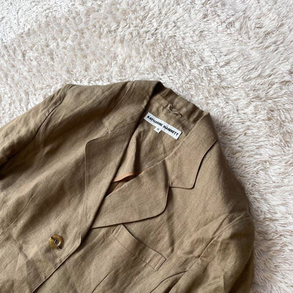 KATHERINE HAMNETT 美品 リネン テーラードジャケット M 茶