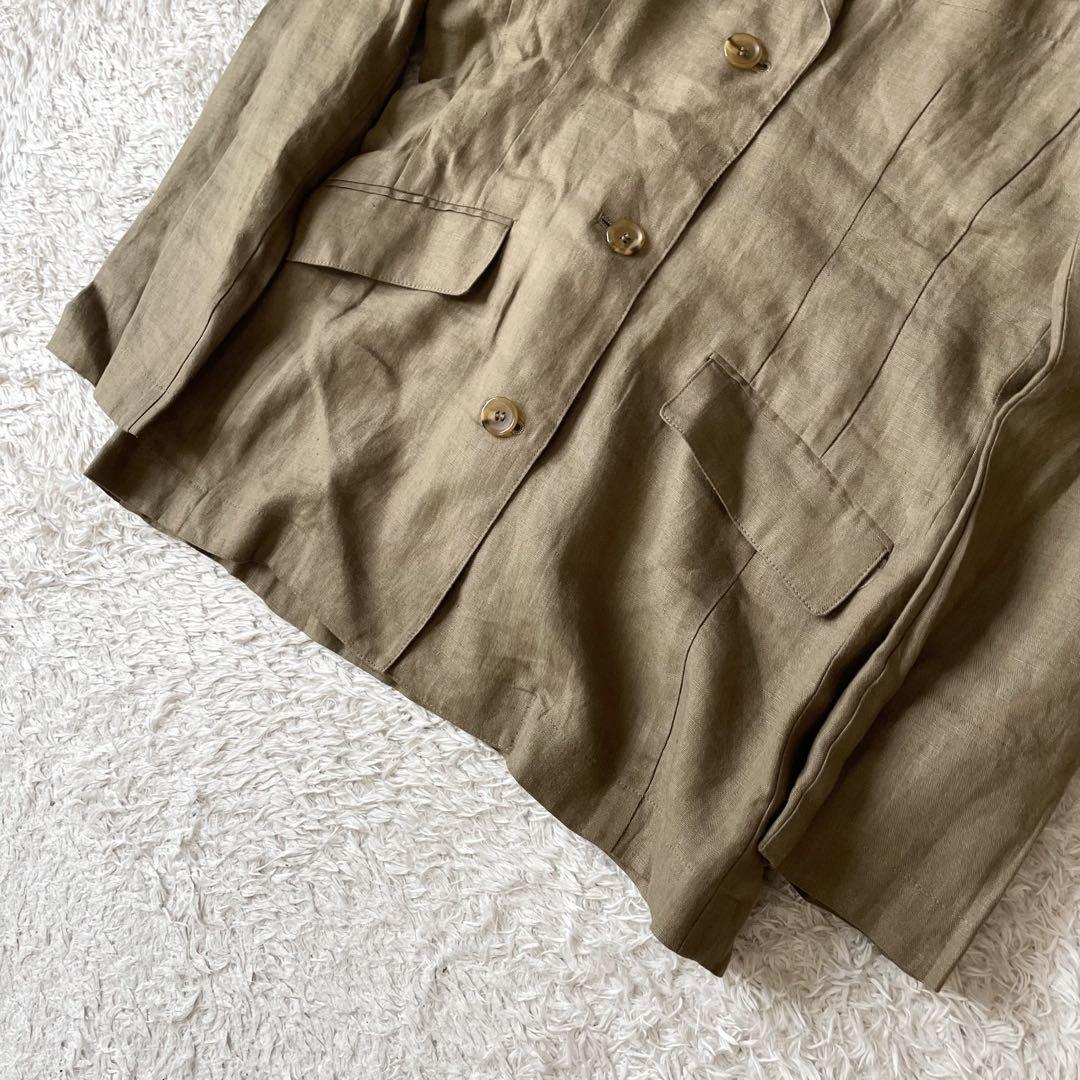 KATHERINE HAMNETT 美品 リネン テーラードジャケット M 茶