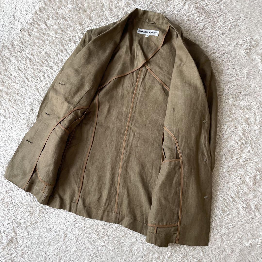 KATHERINE HAMNETT 美品 リネン テーラードジャケット M 茶