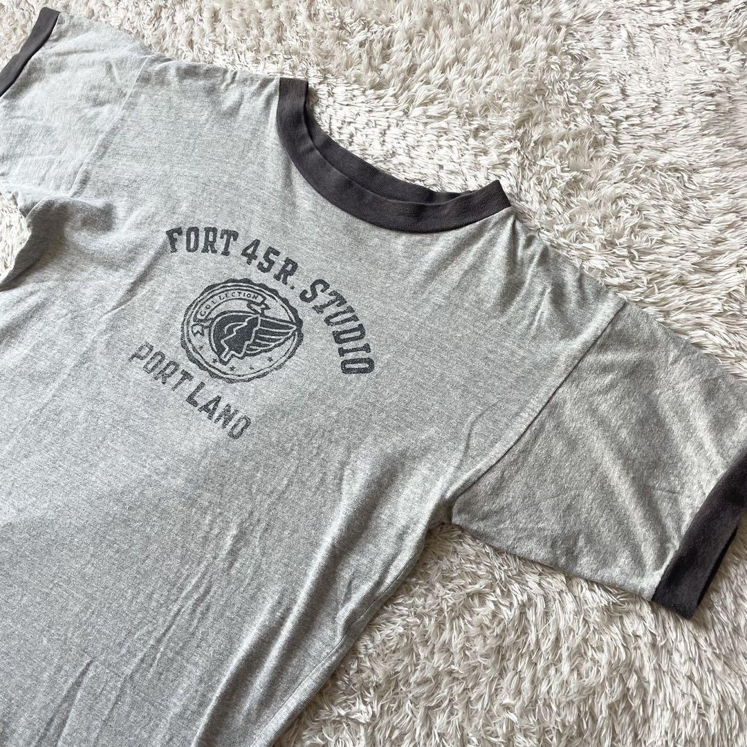 45rpm 美品 90s NMD 45rpm リンガーＴシャツ 2 グレー