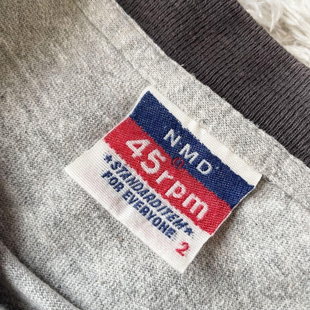 45rpm 美品 90s NMD 45rpm リンガーＴシャツ 2 グレー