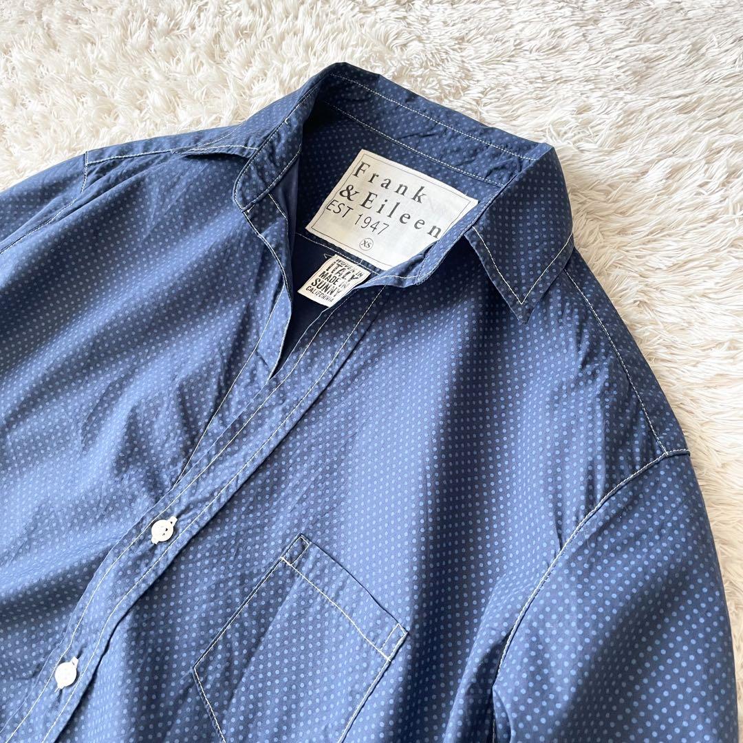 フランクアンドアイリーン 美品 バリー イタリアンコットンシャツ XS ドット