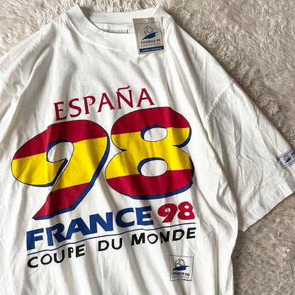 新品タグ付 98年 フランスW杯 Tシャツ スペイン デッドストック