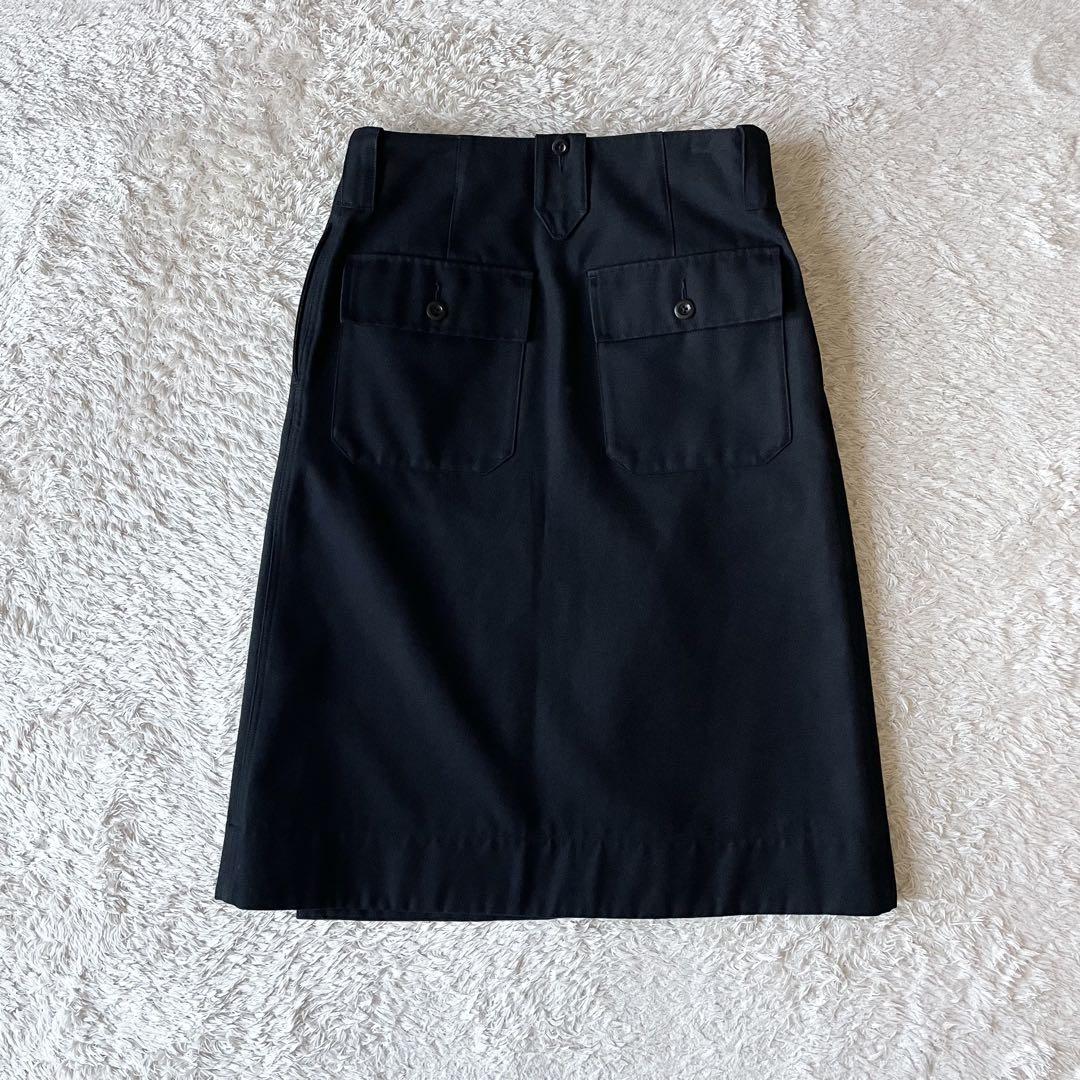 エムエイチエル 極美品 cotton wool drill skirt 3 黒