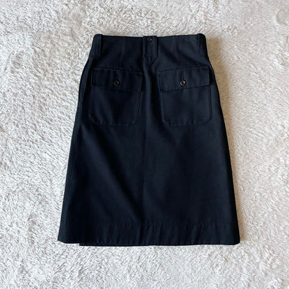 エムエイチエル 極美品 cotton wool drill skirt 3 黒