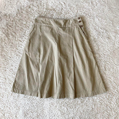 エムエイチエル 美品 MHL ファインコットンリネンスカート 1 ベージュ
