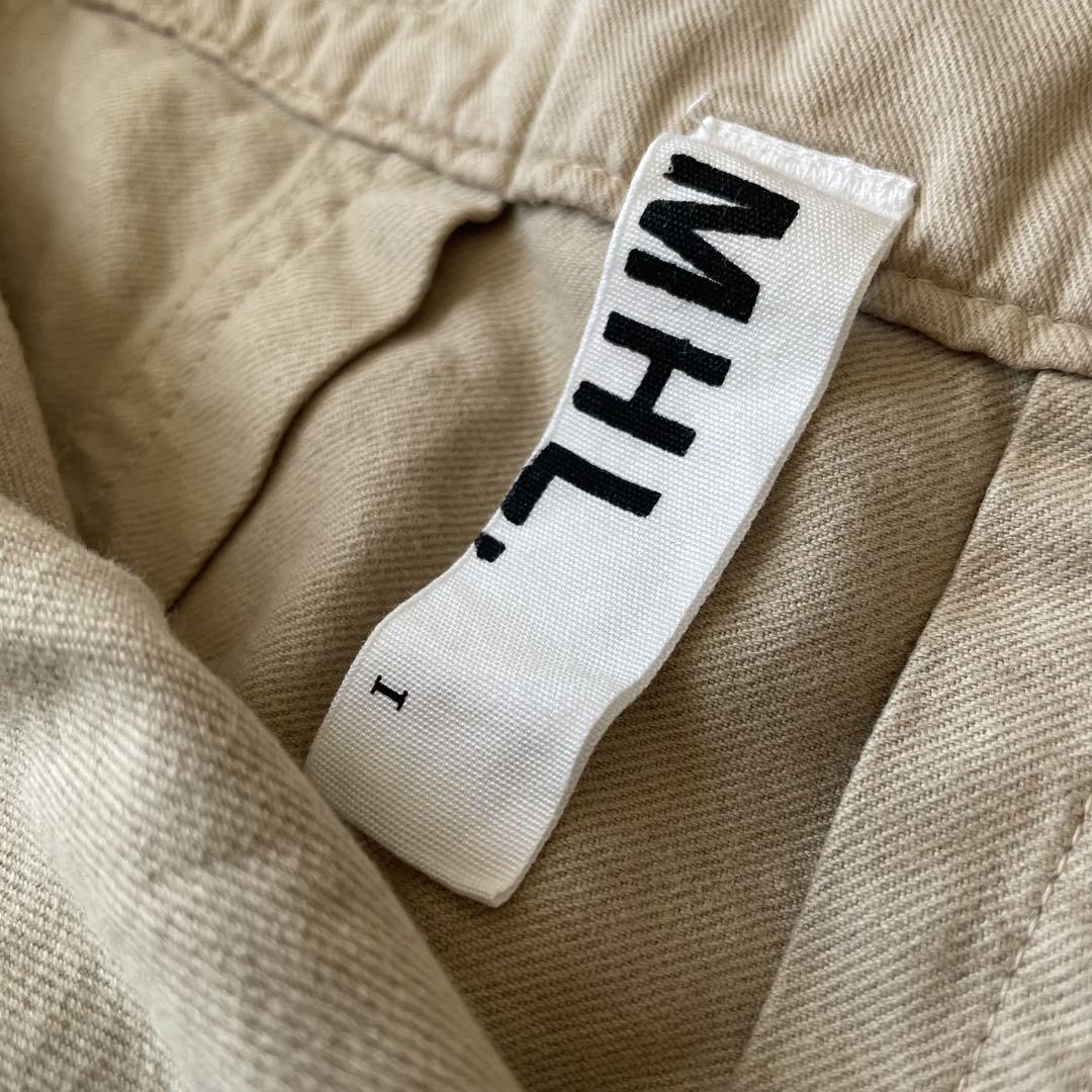 エムエイチエル 美品 MHL ファインコットンリネンスカート 1 ベージュ