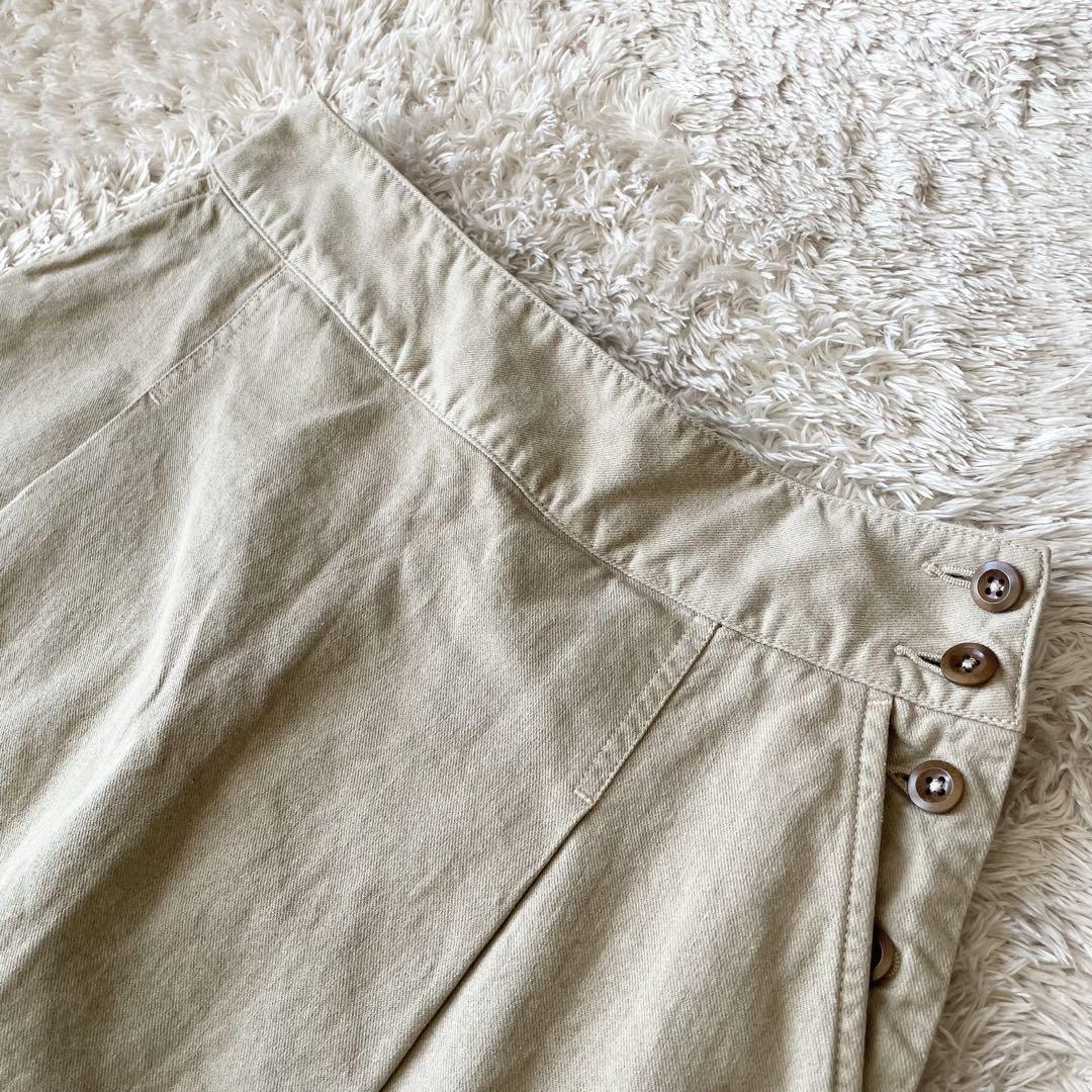 エムエイチエル 美品 MHL ファインコットンリネンスカート 1 ベージュ