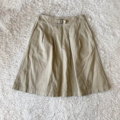 エムエイチエル 美品 MHL ファインコットンリネンスカート 1 ベージュ